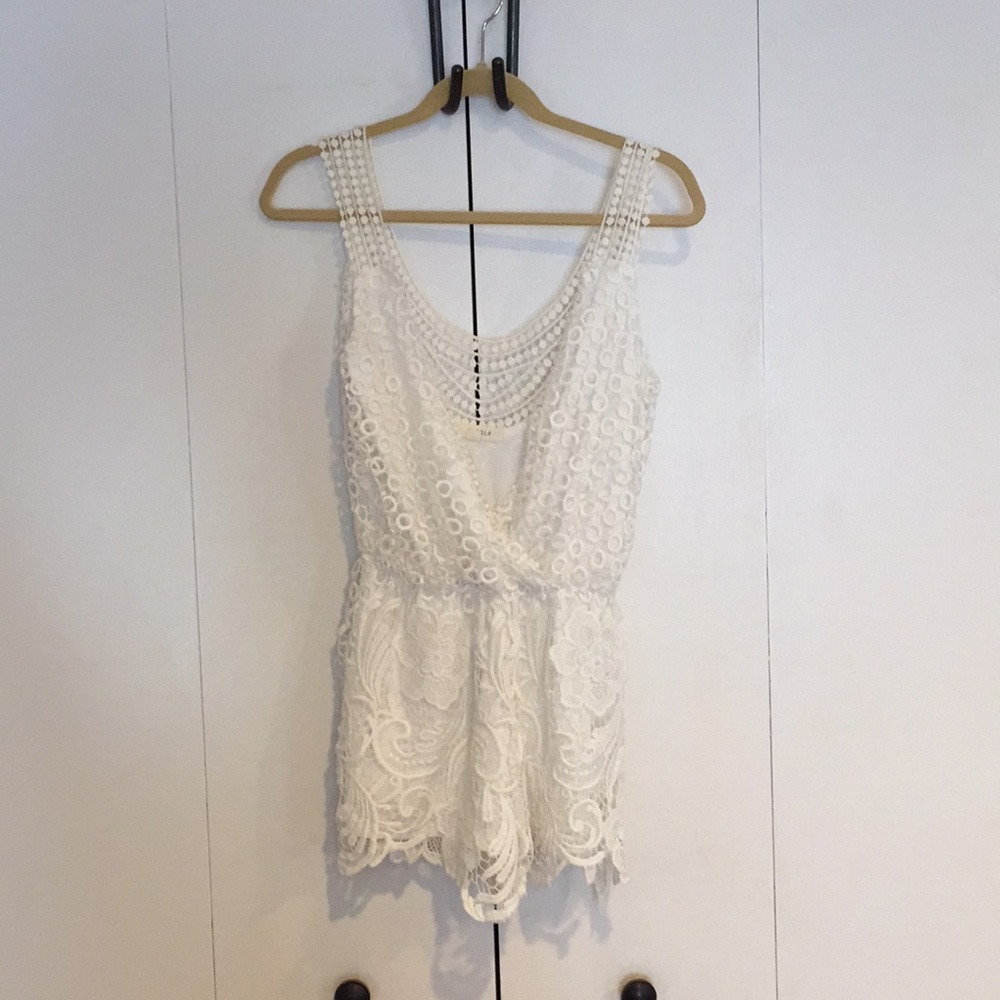 Adorable White Crochet Romper